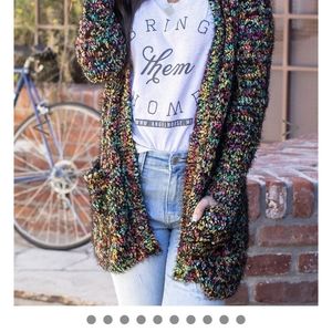 Wubby cardi in black multi